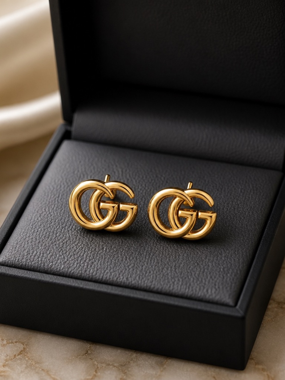 Gold Double-G Logo Stud Earrings - Designer Inspired